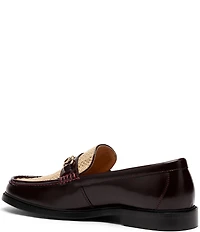Marc Nolan Men's Boardwalk Raffia and Leather Horse-Bit Loafers
