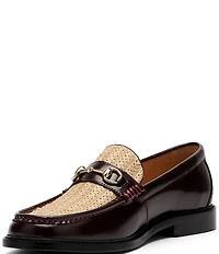 Marc Nolan Men's Boardwalk Raffia and Leather Horse-Bit Loafers