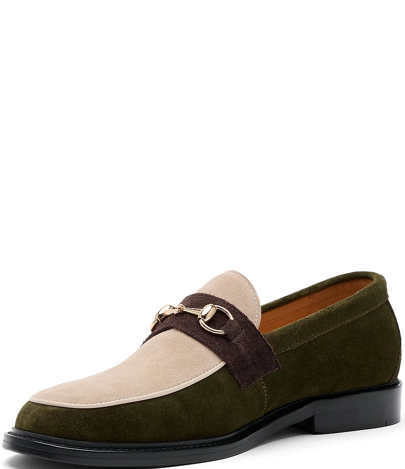 Marc Nolan Men's Boardwalk Suede Bit Buckle Loafers