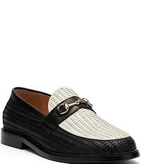 Marc Nolan Men's Boardwalk Woven Leather Horse-Bit Loafers
