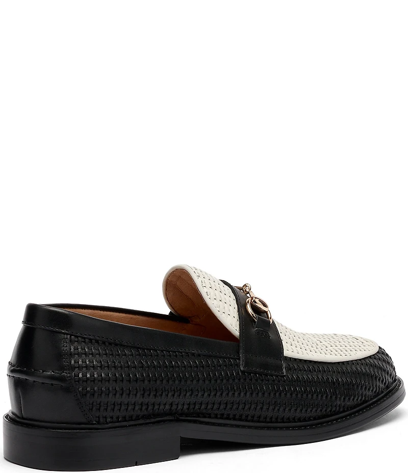 Marc Nolan Men's Boardwalk Woven Leather Horse-Bit Loafers