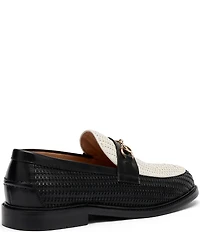 Marc Nolan Men's Boardwalk Woven Leather Horse-Bit Loafers