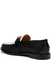 Marc Nolan Men's Boardwalk Woven Leather Horse-Bit Loafers