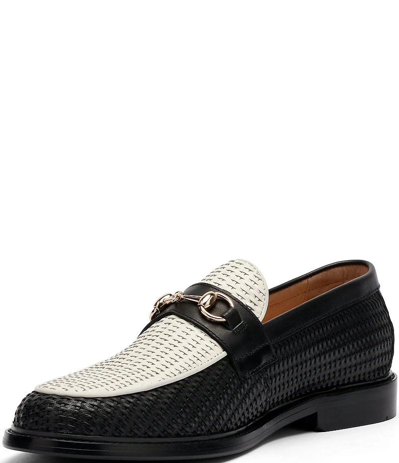Marc Nolan Men's Boardwalk Woven Leather Horse-Bit Loafers