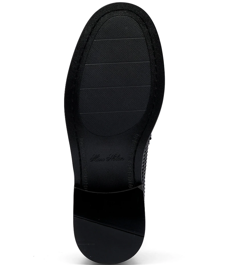 Marc Nolan Men's Boardwalk Woven Leather Horse-Bit Loafers