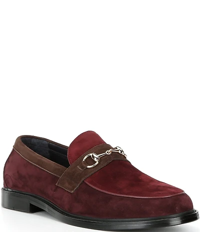 Marc Nolan Men's Broadwalk Suede Horse-Bit Buckle Loafers