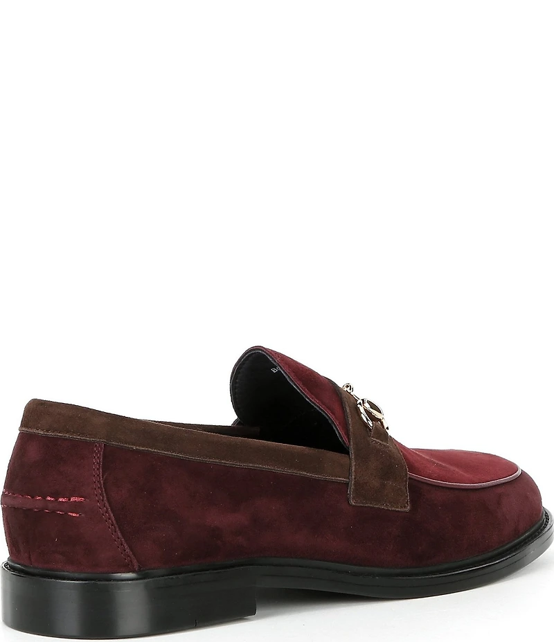 Marc Nolan Men's Broadwalk Suede Horse-Bit Buckle Loafers