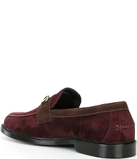 Marc Nolan Men's Broadwalk Suede Horse-Bit Buckle Loafers