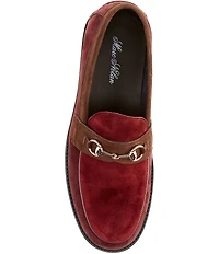 Marc Nolan Men's Broadwalk Suede Horse-Bit Buckle Loafers