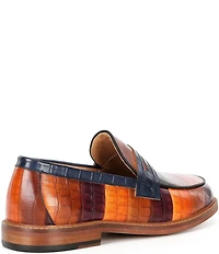 Marc Nolan Men's Calum Badlands Croco Embossed Leather Penny Loafers