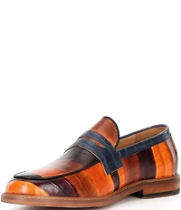 Marc Nolan Men's Calum Badlands Croco Embossed Leather Penny Loafers