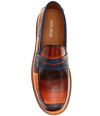 Marc Nolan Men's Calum Badlands Croco Embossed Leather Penny Loafers