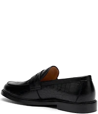 Marc Nolan Men's Calum Embossed Bull Croco Leather Penny Loafers