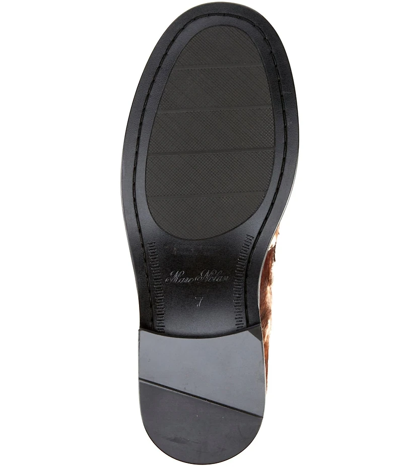 Marc Nolan Men's Calum Cow Print Fur Penny Loafers