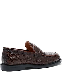Marc Nolan Men's Calum Croco Embossed Leather Penny Loafers