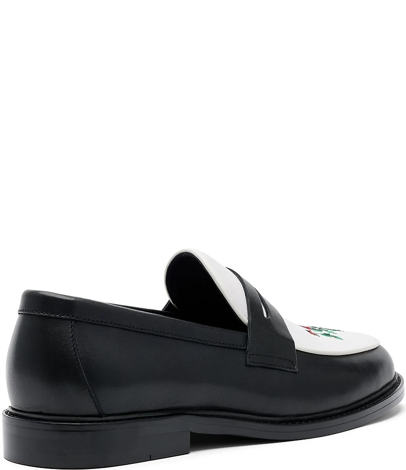 Marc Nolan Men's Calum Leather Rose Penny Loafers