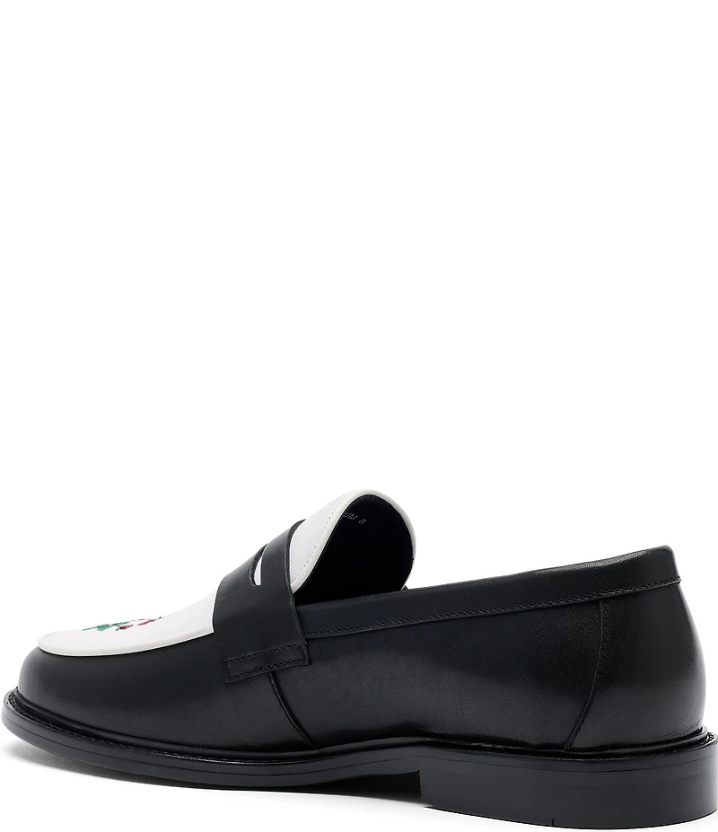 Marc Nolan Men's Calum Leather Rose Penny Loafers