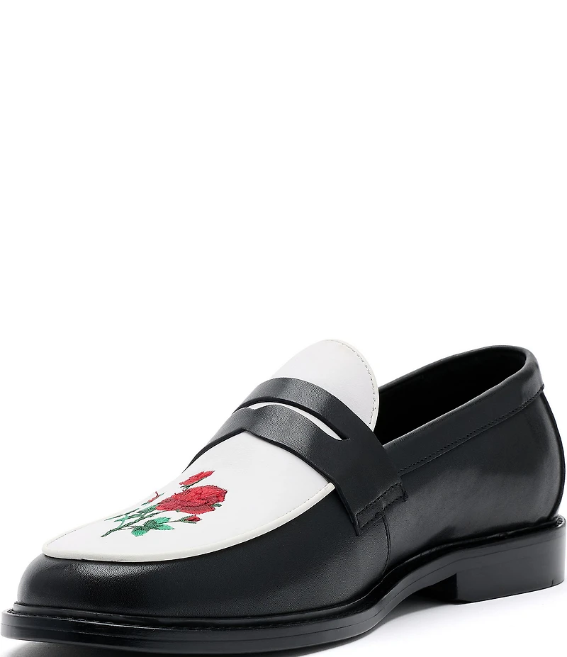 Marc Nolan Men's Calum Leather Rose Penny Loafers