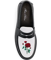 Marc Nolan Men's Calum Leather Rose Penny Loafers