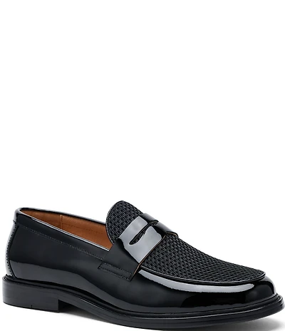 Marc Nolan Men's Calum Patent Leather and Mesh Penny Loafers