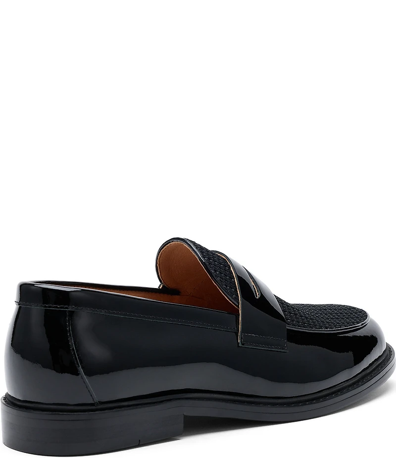 Marc Nolan Men's Calum Patent Leather and Mesh Penny Loafers