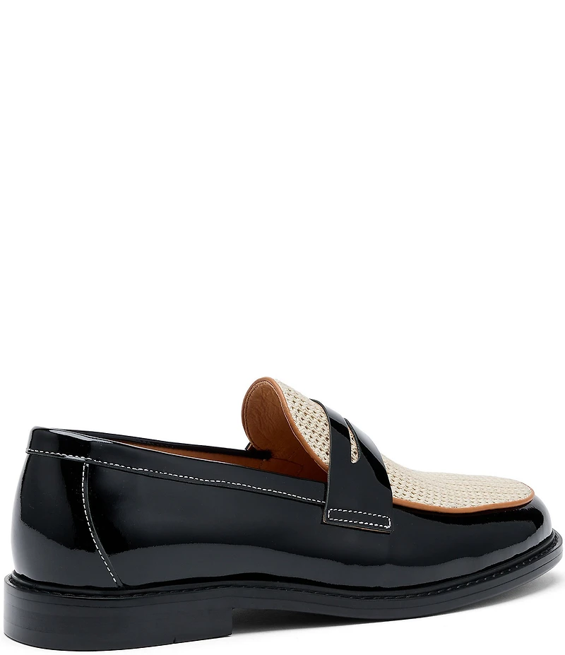 Marc Nolan Men's Calum Patent Leather and Mesh Penny Loafers