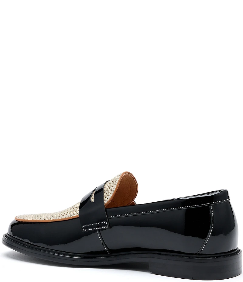 Marc Nolan Men's Calum Patent Leather and Mesh Penny Loafers