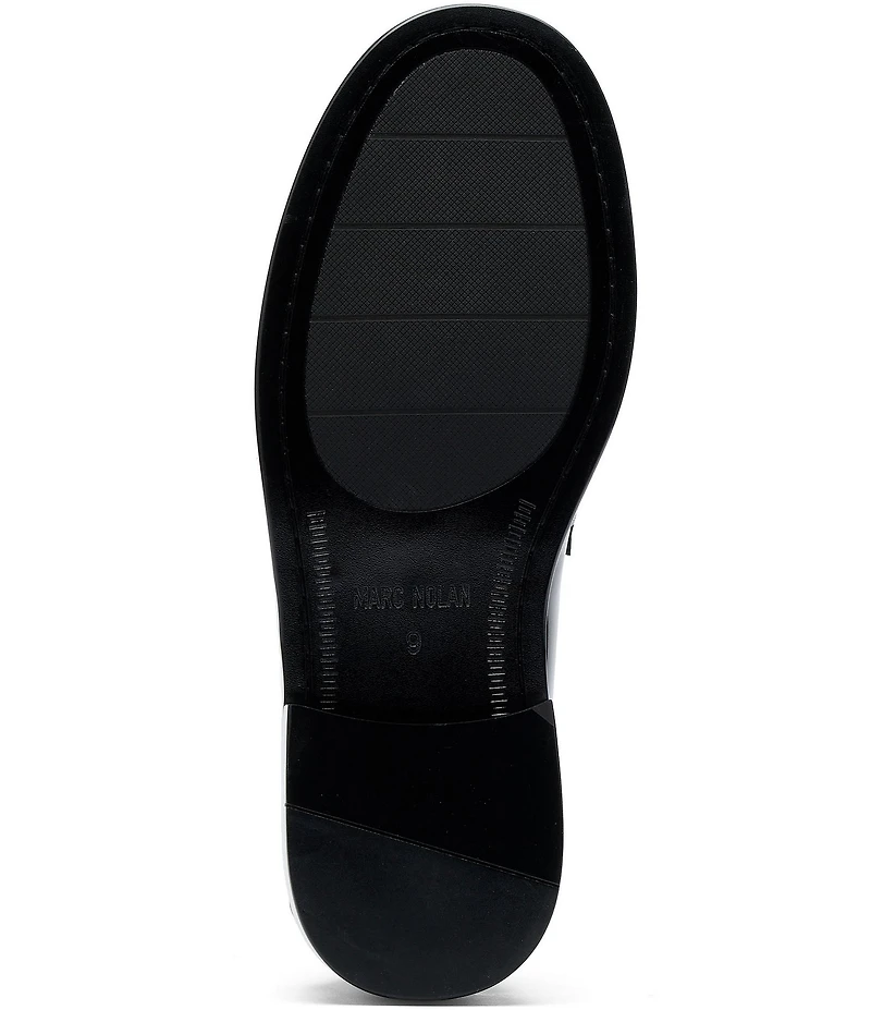 Marc Nolan Men's Calum Patent Leather and Mesh Penny Loafers