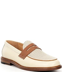 Marc Nolan Men's Calum Pebble Leather and Mesh Penny Loafers
