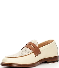 Marc Nolan Men's Calum Pebble Leather and Mesh Penny Loafers
