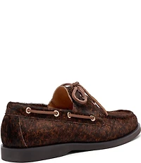 Marc Nolan Men's Capri Animal Print Pony Hair Boat Shoes