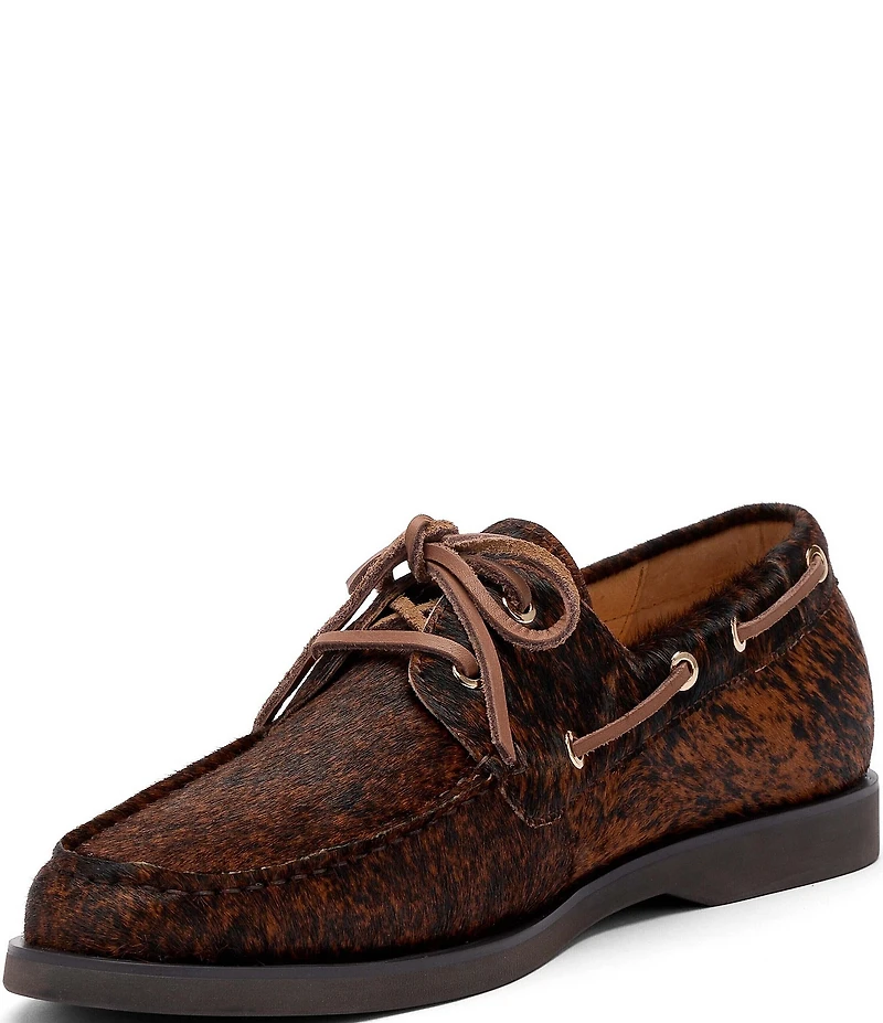 Marc Nolan Men's Capri Animal Print Pony Hair Boat Shoes