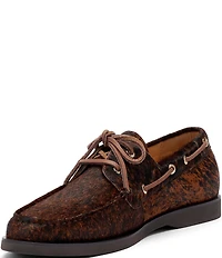 Marc Nolan Men's Capri Animal Print Pony Hair Boat Shoes