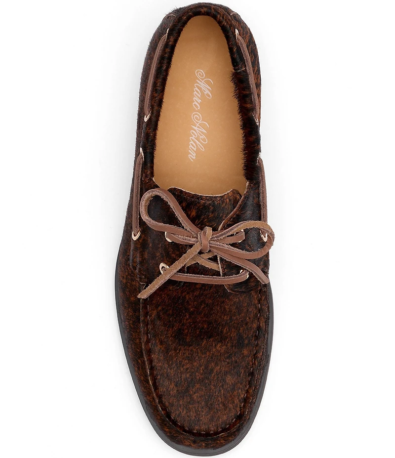 Marc Nolan Men's Capri Animal Print Pony Hair Boat Shoes