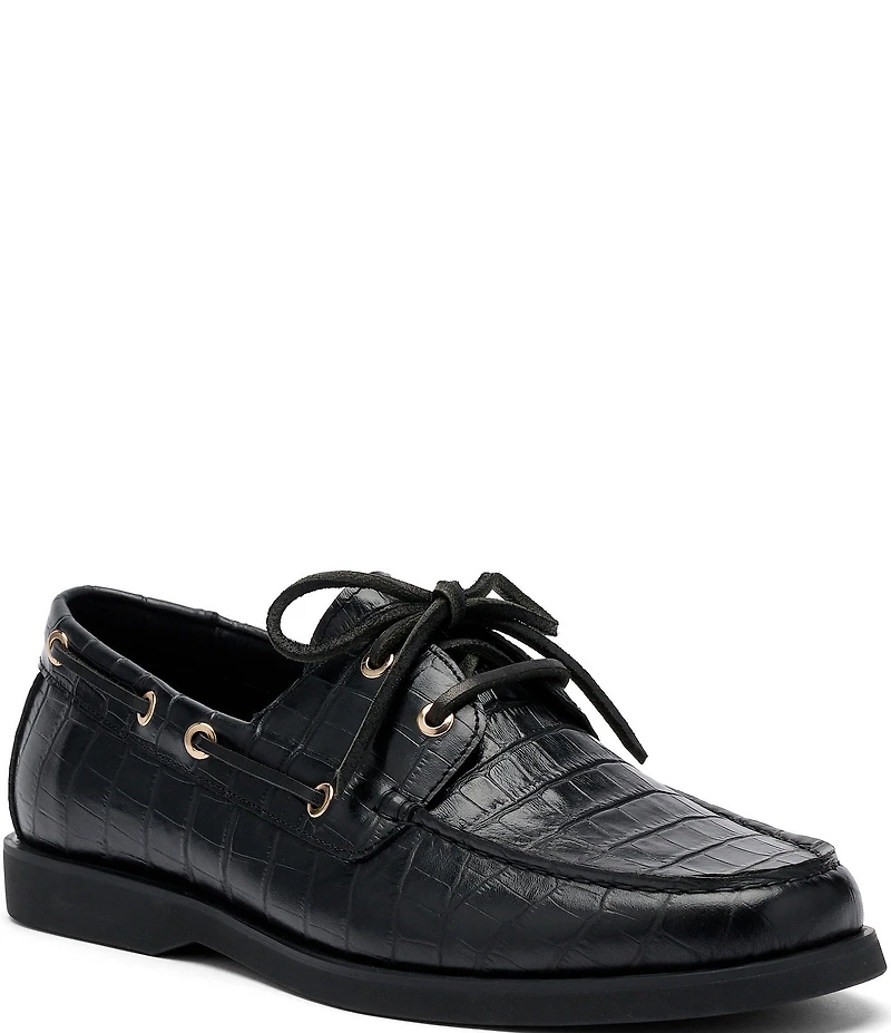 Marc Nolan Men's Capri Croco Embossed Leather Boat Shoes