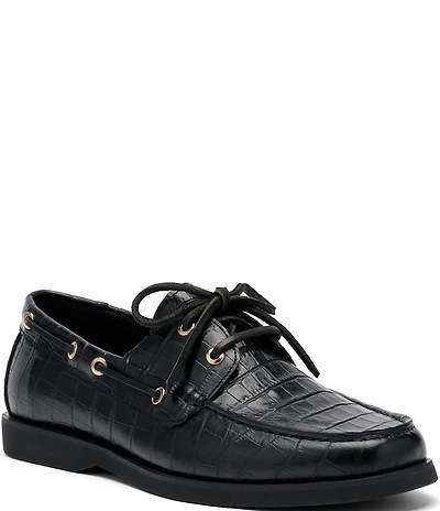 Marc Nolan Men's Capri Croco Embossed Leather Boat Shoes