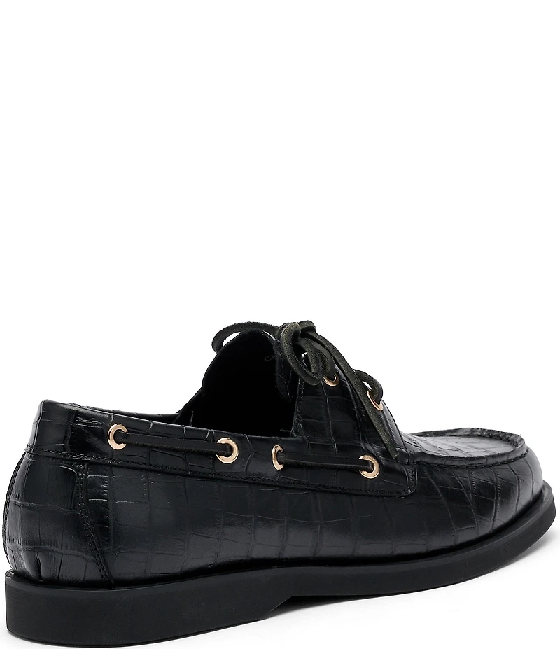 Marc Nolan Men's Capri Croco Embossed Leather Boat Shoes