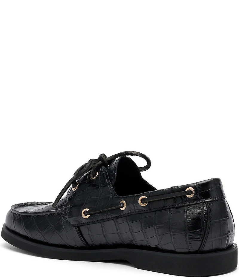 Marc Nolan Men's Capri Croco Embossed Leather Boat Shoes
