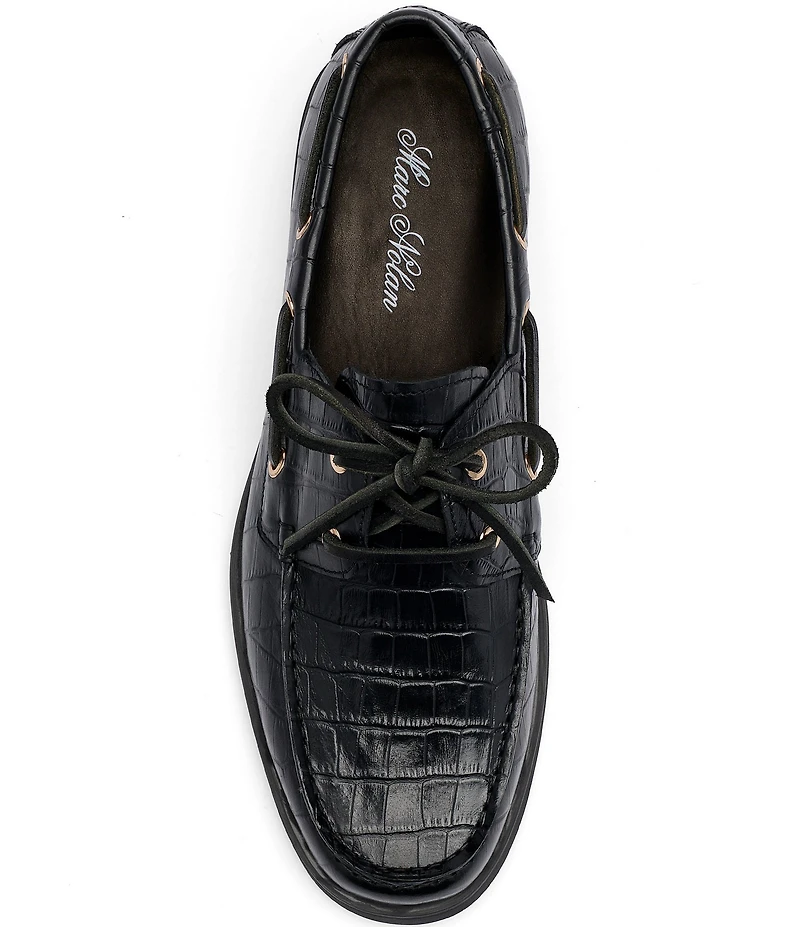 Marc Nolan Men's Capri Croco Embossed Leather Boat Shoes