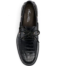 Marc Nolan Men's Capri Croco Embossed Leather Boat Shoes