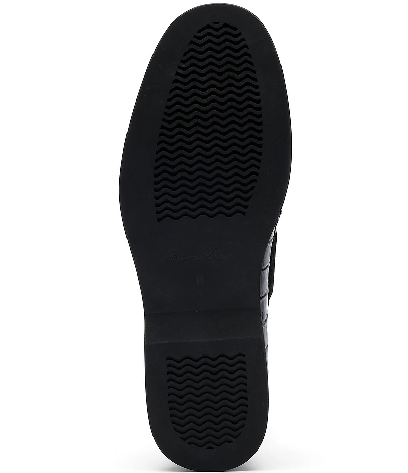 Marc Nolan Men's Capri Croco Embossed Leather Boat Shoes