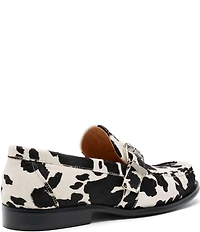 Marc Nolan Men's Cato Cow Print Buckle Hardware Loafers