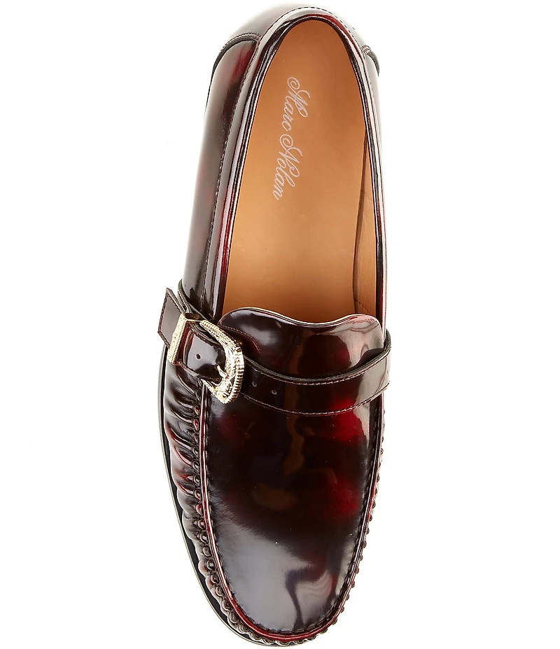 Marc Nolan Men's Cato Patent Leather Buckle Hardware Loafers