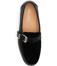 Marc Nolan Men's Cato Pebble Leather and Suede Buckle Hardware Loafers
