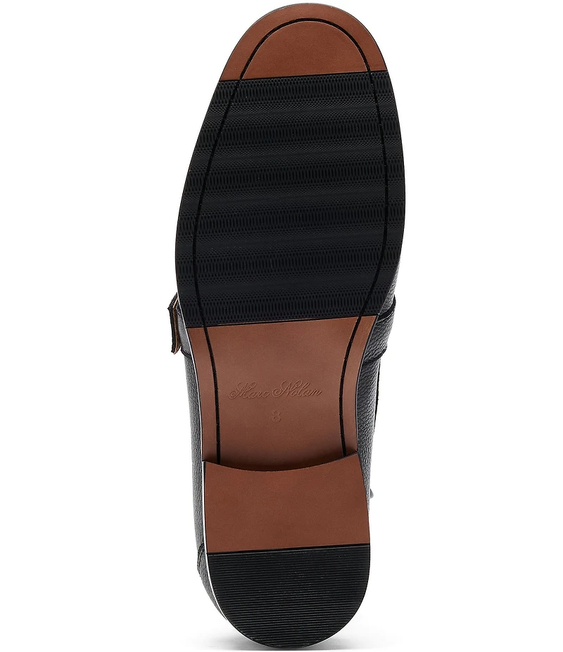 Marc Nolan Men's Cato Pebble Leather and Suede Buckle Hardware Loafers