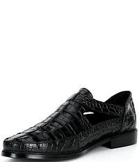 Marc Nolan Men's Croc Embossed Leather Mariner Fisherman Sandal