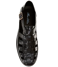 Marc Nolan Men's Croc Embossed Leather Mariner Fisherman Sandal