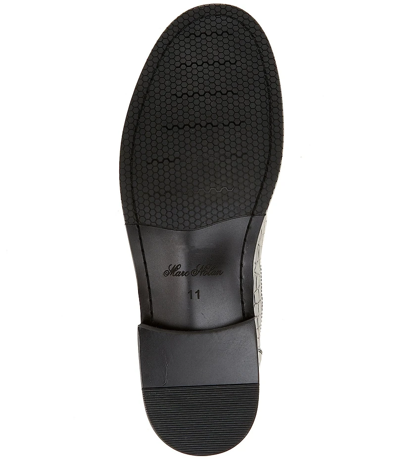 Marc Nolan Men's Croc Embossed Leather Mariner Fisherman Sandal
