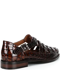 Marc Nolan Men's Croc Embossed Leather Mariner Fisherman Sandal
