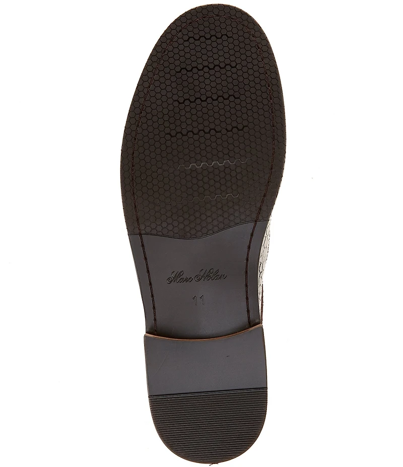 Marc Nolan Men's Croc Embossed Leather Mariner Fisherman Sandal